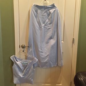 2 piece Panoply light blue formal skirt and top